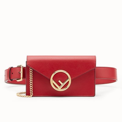 Fendi Kan I F Belt Bag In Red Calfskin LDBS241116