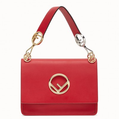 Fendi Kan I F Shoulder Bag In Red Calfskin LDBS241120