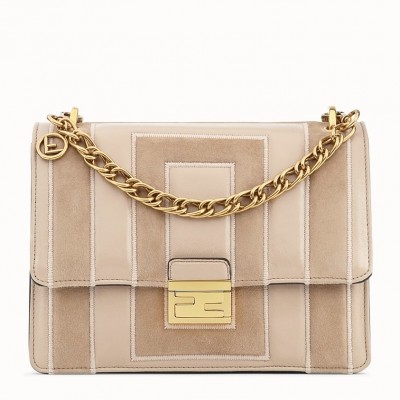 Fendi Kan U Bag In Beige Leather and Suede LDBS241123