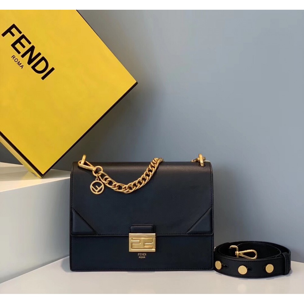 Fendi Kan U Bag In Black Calfskin LDBS241124