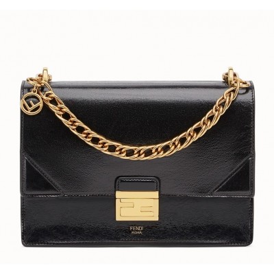 Fendi Kan U Bag In Black Glossy Lambskin LDBS241125