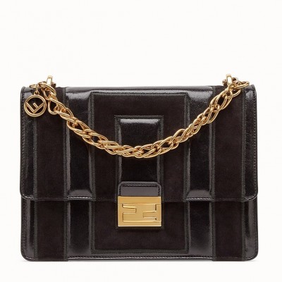 Fendi Kan U Bag In Black Leather and Suede LDBS241126