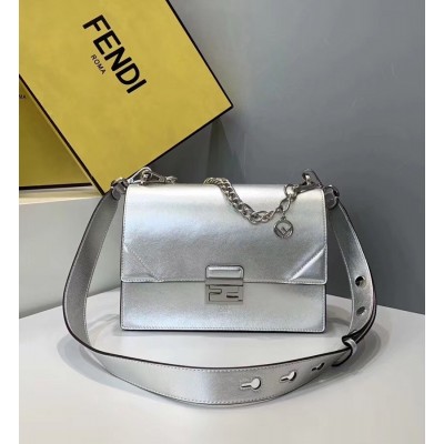 Fendi Kan U Bag In Mirror-effect Silver Leather LDBS241129