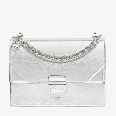 Fendi Kan U Bag In Mirror-effect Silver Leather LDBS241129