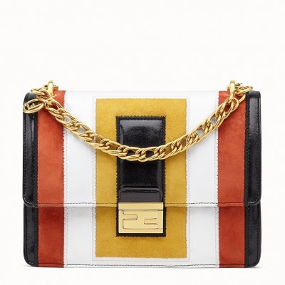 Fendi Kan U Bag In Multicolor Leather and Suede LDBS241130