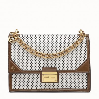 Fendi Kan U Bag In White Perforated Calf Leather LDBS241132