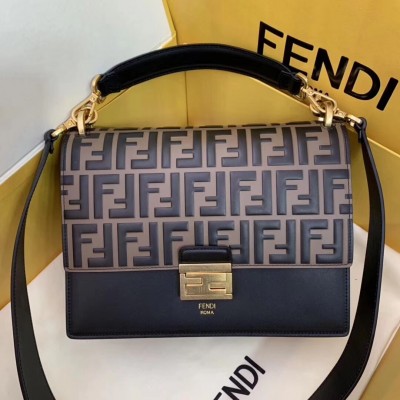 Fendi Kan U FF Flap Bag In Brick Red Calfskin LDBS241133