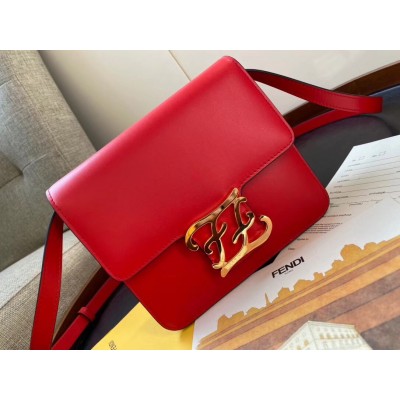 Fendi Karligraphy Bag In Red Calfskin Leather LDBS241139