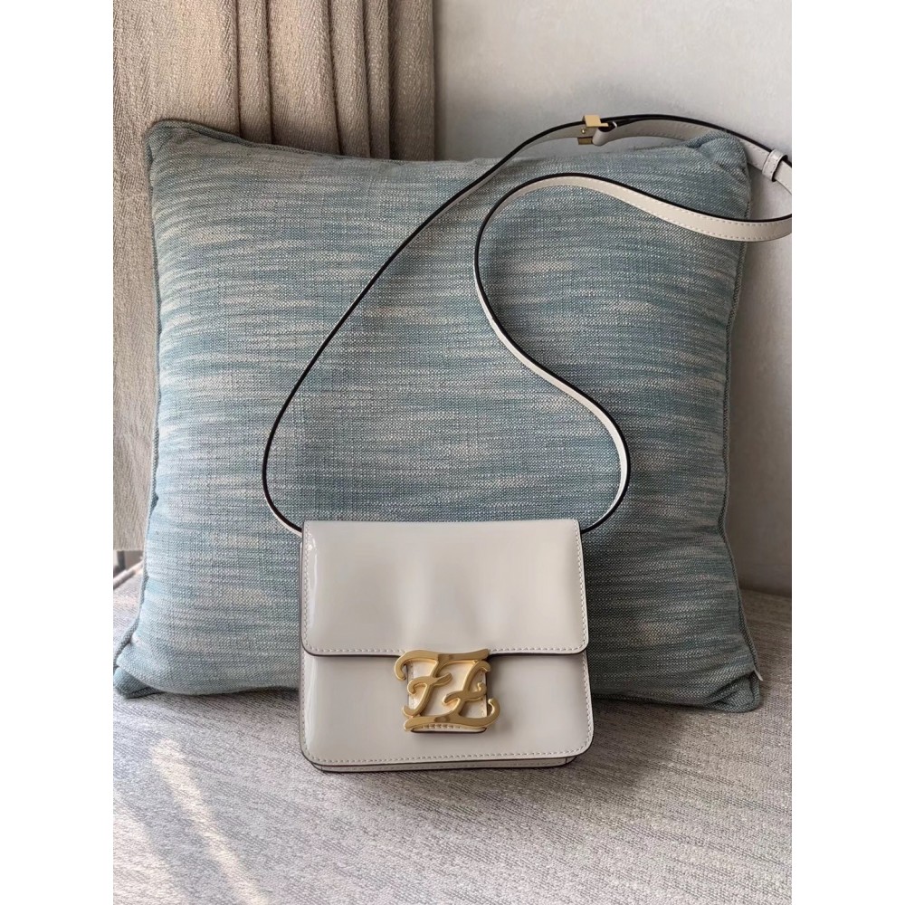 Fendi Karligraphy Bag In White Patent Leather LDBS241140