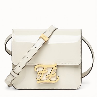 Fendi Karligraphy Bag In White Patent Leather LDBS241140