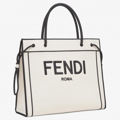 Fendi Large Roma Shopper Bag In Undyed Canvas LDBS241153