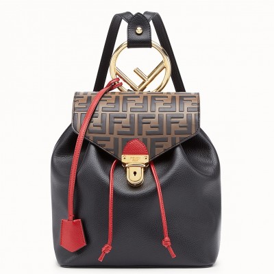 Fendi Logo Embossed Leather Multicolor Backpack LDBS241156