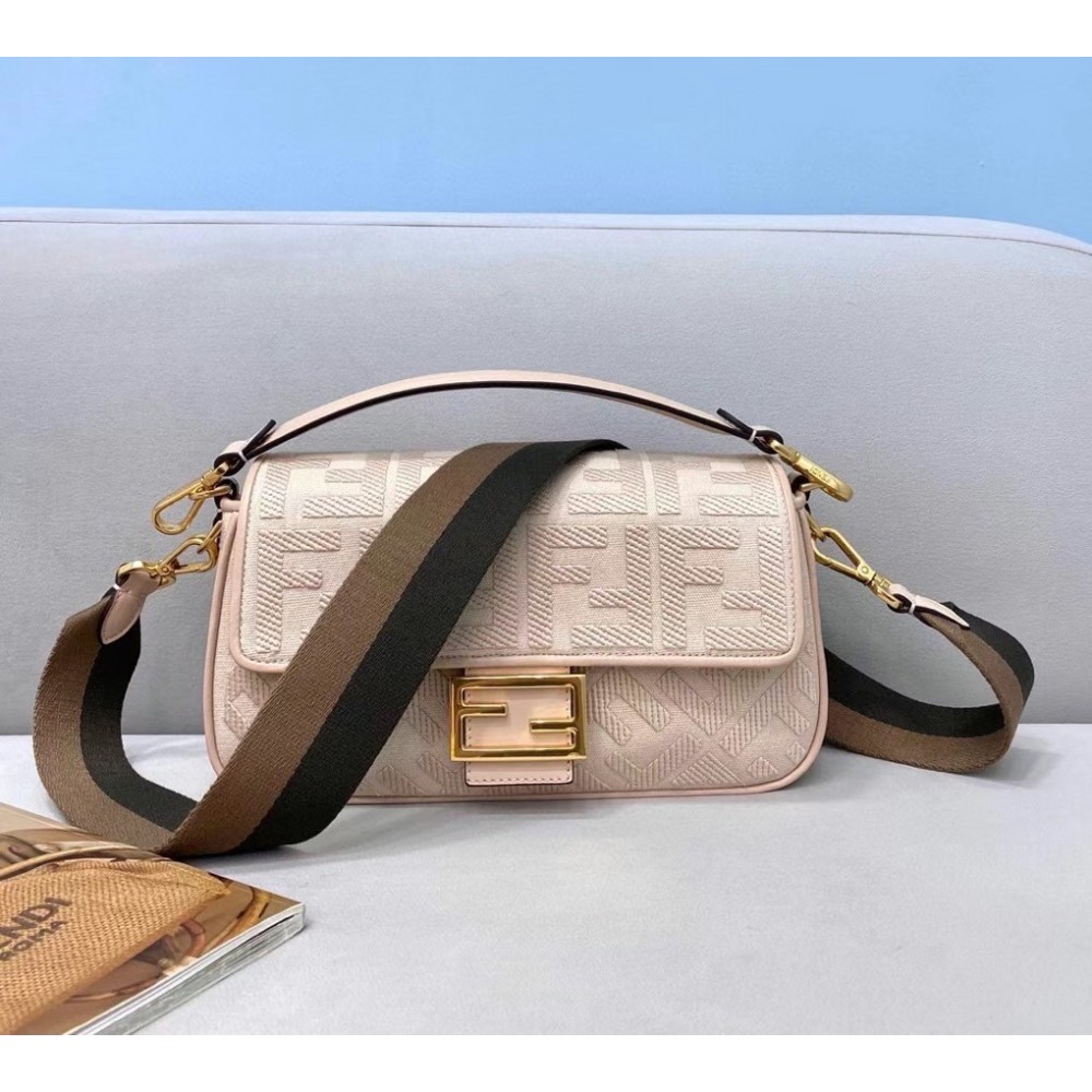 Fendi Medium Baguette Bag In Pink FF Canvas LDBS241169