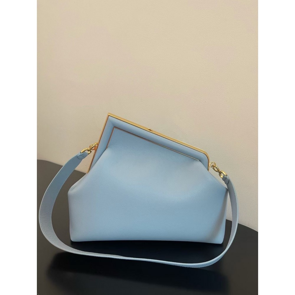 Fendi Medium First Bag In Light Blue Nappa Leather LDBS241177