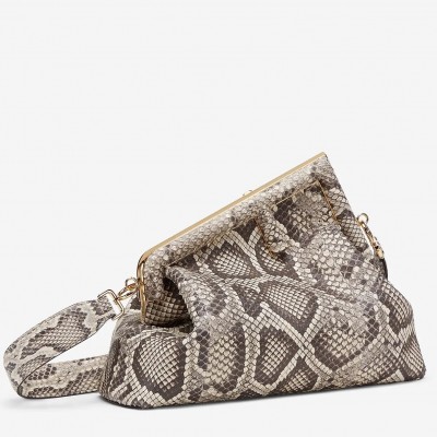 Fendi Medium First Bag In Natural Python Leather LDBS241178