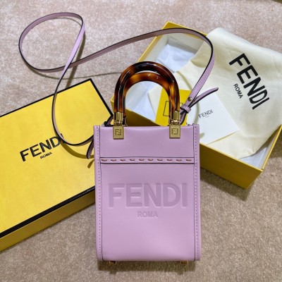 Fendi Mini Sunshine Shopper Bag In Lilas Leather LDBS241188