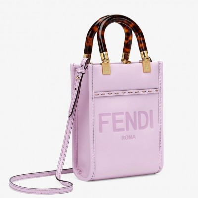 Fendi Mini Sunshine Shopper Bag In Lilas Leather LDBS241188