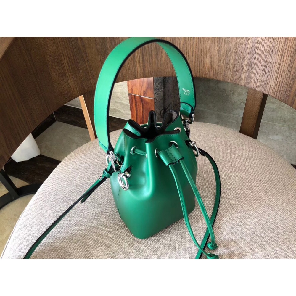 Fendi Mon Tresor Mini Bucket Bag In Green Calfskin LDBS241196