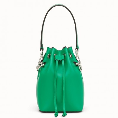 Fendi Mon Tresor Mini Bucket Bag In Green Calfskin LDBS241196