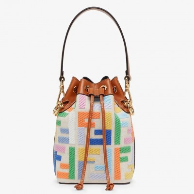 Fendi Mon Tresor Mini Bucket Bag In Multicolour Canvas LDBS241198