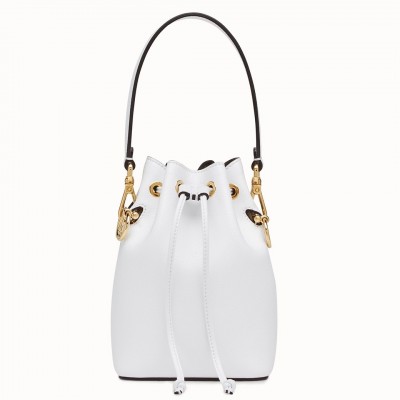 Fendi Mon Tresor Mini Bucket Bag In White Calfskin LDBS241201