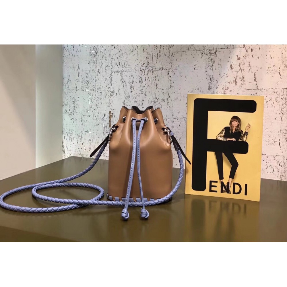 Fendi Mon Tresor Mini Bucket Braided Bag In Brown Calfskin LDBS241203