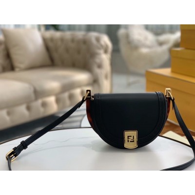 Fendi Moonlight Saddle Bag In Black Calfskin LDBS241206