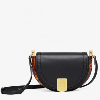 Fendi Moonlight Saddle Bag In Black Calfskin LDBS241206