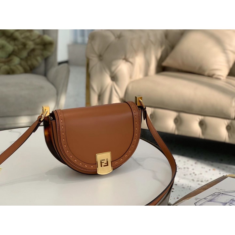 Fendi Moonlight Saddle Bag In Brown Calfskin LDBS241207