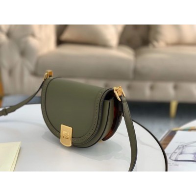 Fendi Moonlight Saddle Bag In Green Calfskin LDBS241208