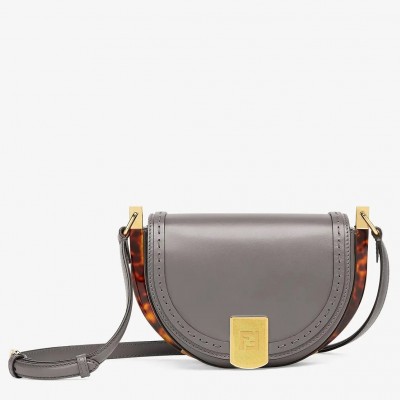 Fendi Moonlight Saddle Bag In Grey Calfskin LDBS241209