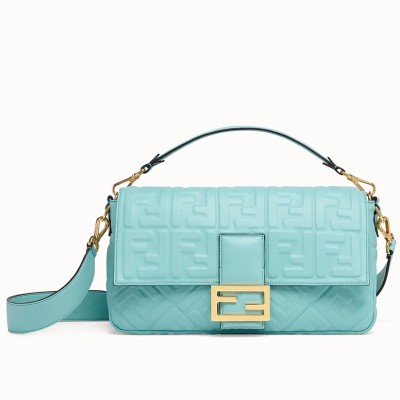 Fendi Pale Blue FF Motif Large Baguette Bag LDBS241213