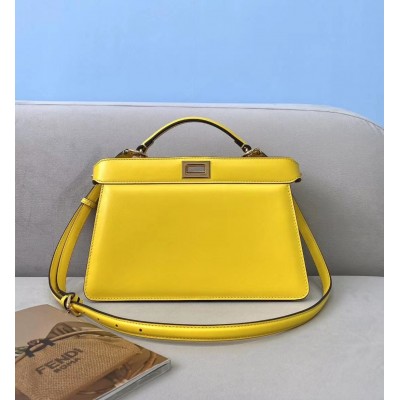 Fendi Peekaboo ISeeU East-West Bag In Yellow Nappa LDBS241221