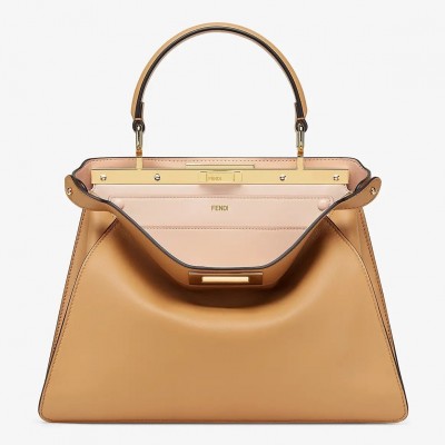 Fendi Peekaboo ISeeU Medium Bag In Beige Leather LDBS241222