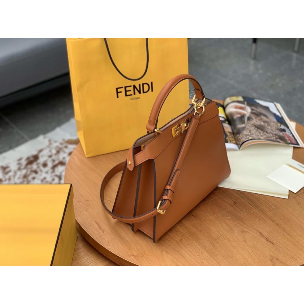 Fendi Peekaboo ISeeU Medium Bag In Brown Leather LDBS241224