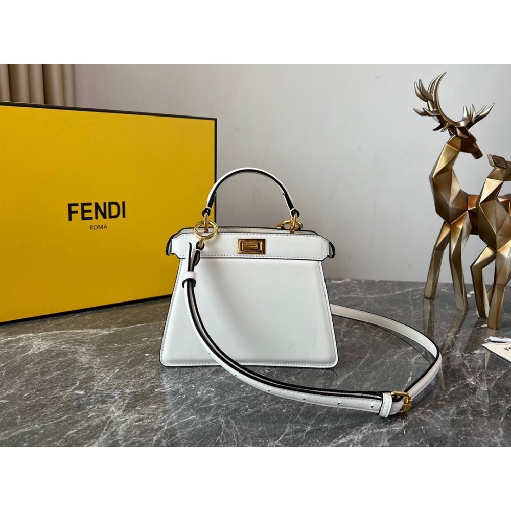 Fendi Peekaboo ISeeU Petite Bag In White Nappa Leather LDBS241229