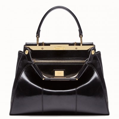 Fendi Peekaboo Medium Bag In Black Lambskin LDBS241235