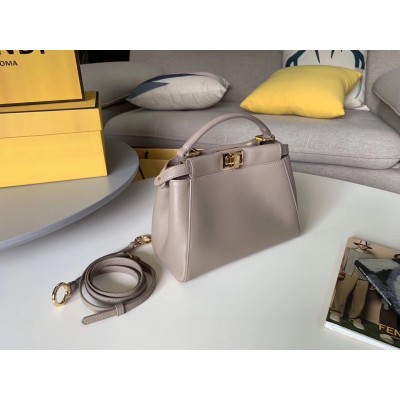 Fendi Peekaboo Mini Bag In Grey Nappa Leather LDBS241243