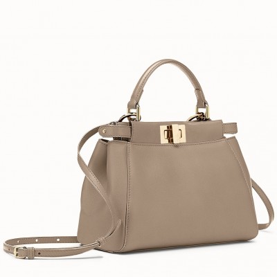 Fendi Peekaboo Mini Bag In Grey Nappa Leather LDBS241243