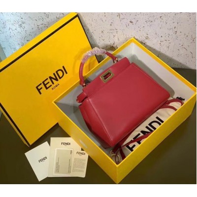 Fendi Peekaboo Mini Bag In Red Nappa Leather LDBS241246