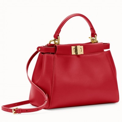 Fendi Peekaboo Mini Bag In Red Nappa Leather LDBS241246