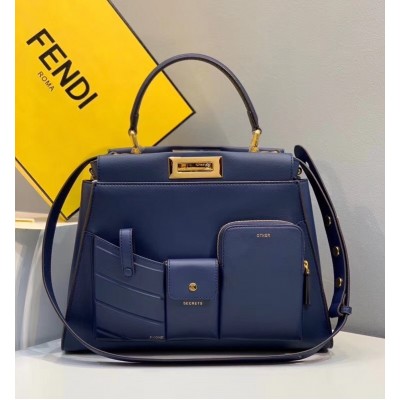 Fendi Peekaboo Pocket Medium Bag In Blue Calfskin LDBS241255