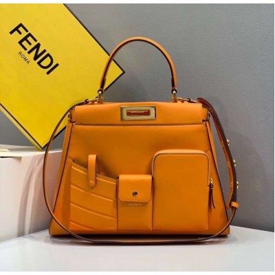 Fendi Peekaboo Pocket Medium Bag In Orange Calfskin LDBS241257