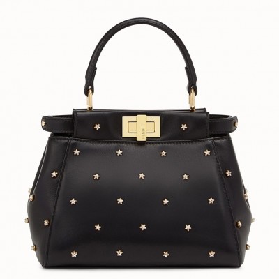 Fendi Peekaboo XS Bag With Star Studs In Black Nappa Leather LDBS241262