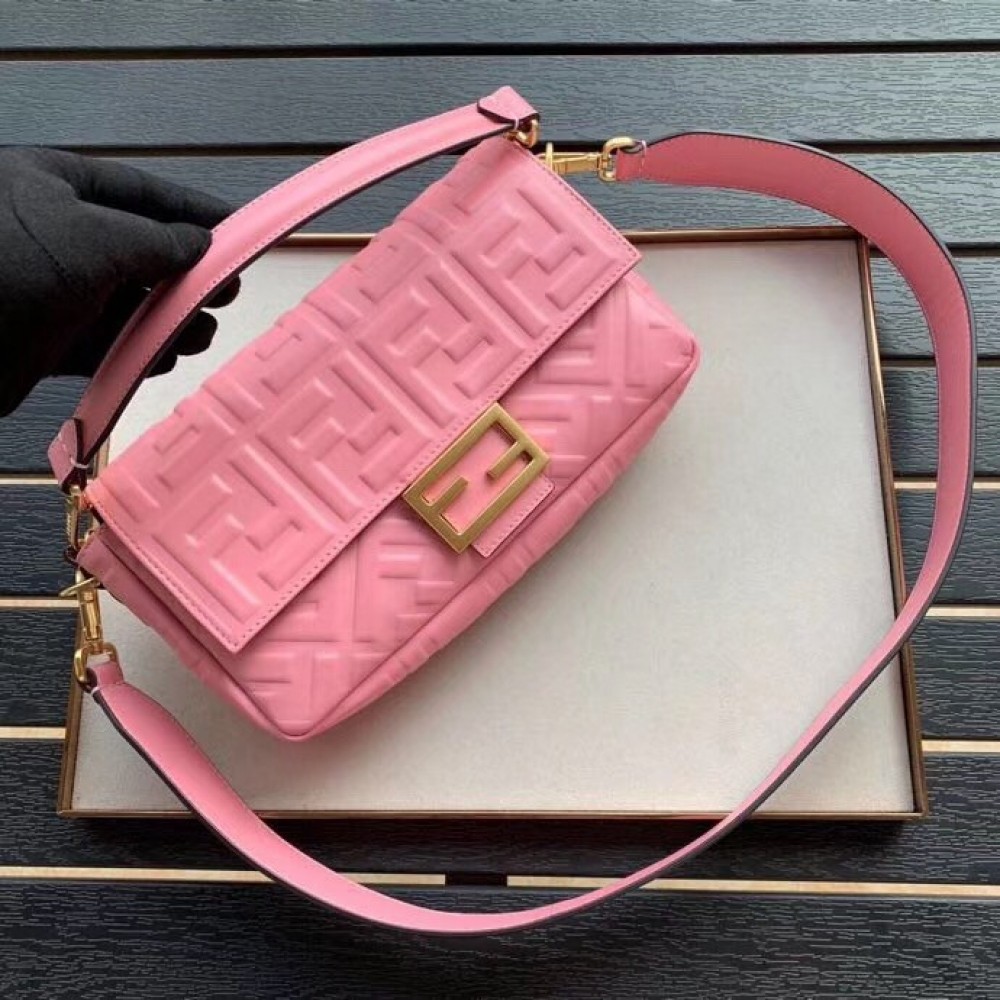 Fendi Pink FF Motif Medium Baguette Bag LDBS241272