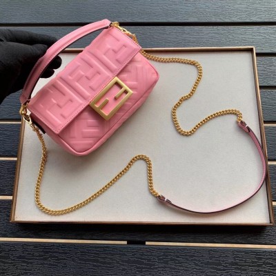 Fendi Pink FF Motif Mini Baguette Bag LDBS241273