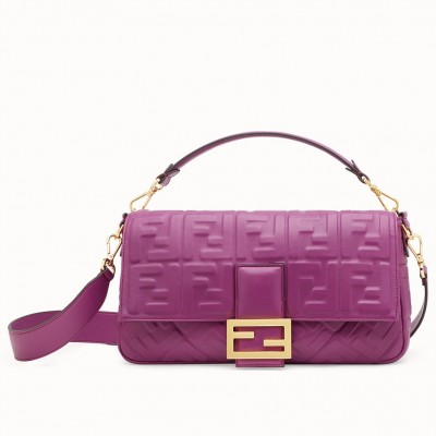 Fendi Purple FF Motif Large Baguette Bag LDBS241276