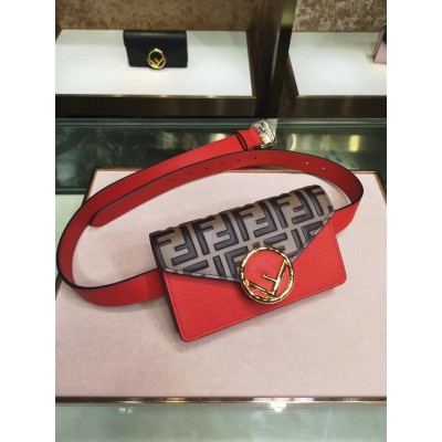 Fendi Red Kan I F Belt Bag With FF Motif LDBS241278