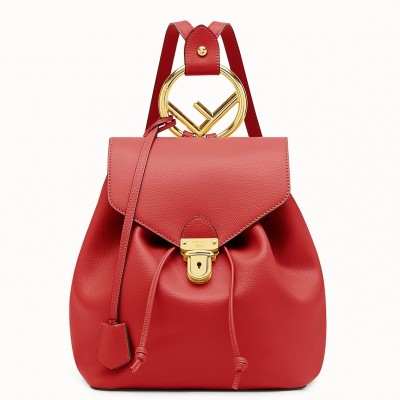 Fendi Red Leather Logo Backpack LDBS241279