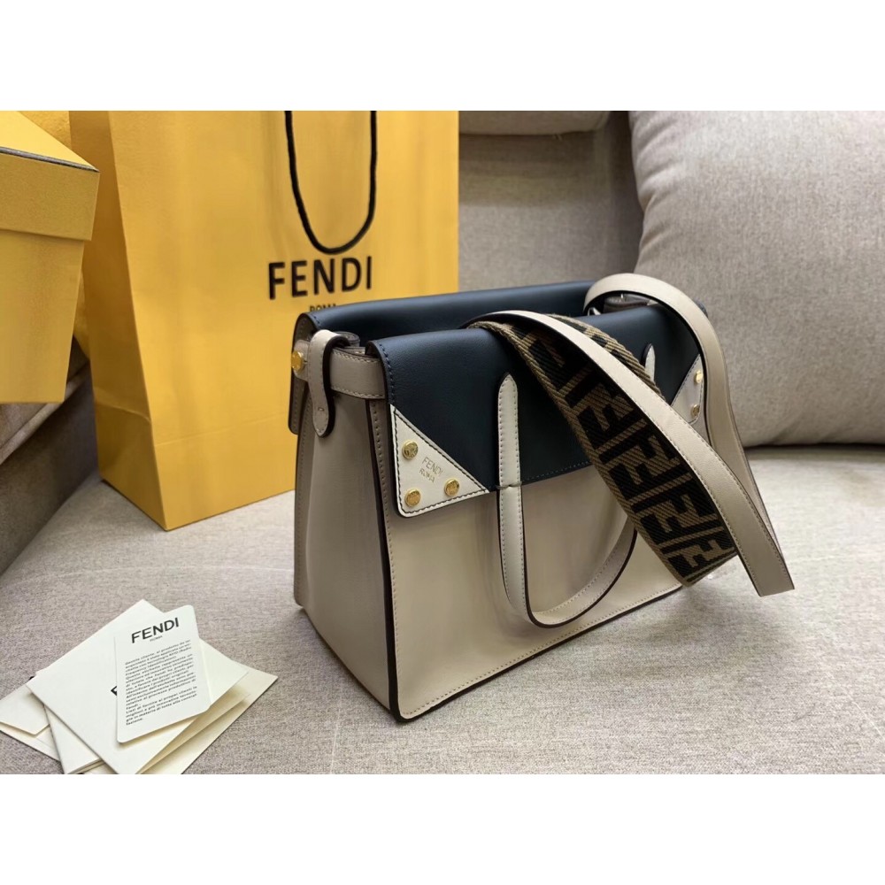 Fendi Regular Flip Tote Bag In Beige Calfskin LDBS241282